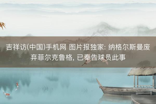 吉祥访(中国)手机网 图片报独家: 纳格尔斯曼废弃菲尔克鲁格， 已奉告球员此事