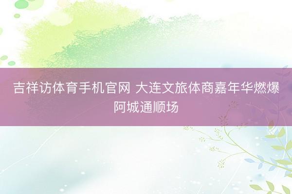 吉祥访体育手机官网 大连文旅体商嘉年华燃爆阿城通顺场