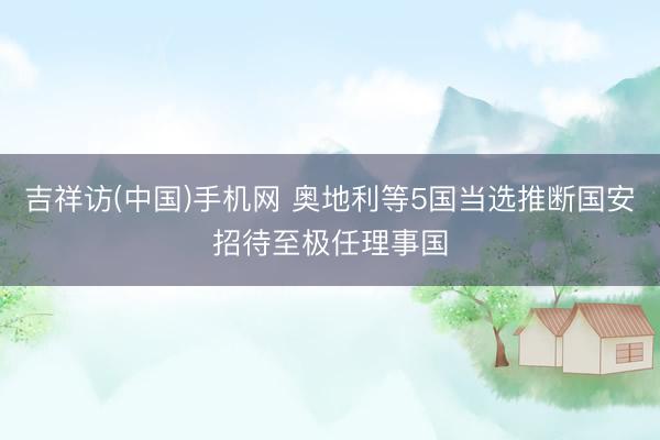 吉祥访(中国)手机网 奥地利等5国当选推断国安招待至极任理事国