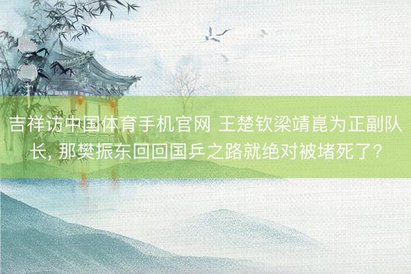 吉祥访中国体育手机官网 王楚钦梁靖崑为正副队长， 那樊振东回回国乒之路就绝对被堵死了?
