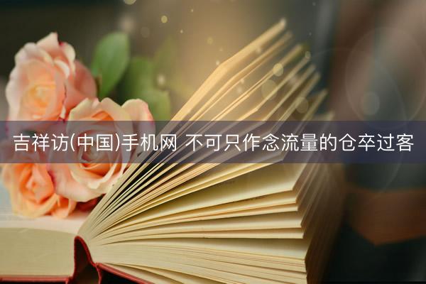 吉祥访(中国)手机网 不可只作念流量的仓卒过客