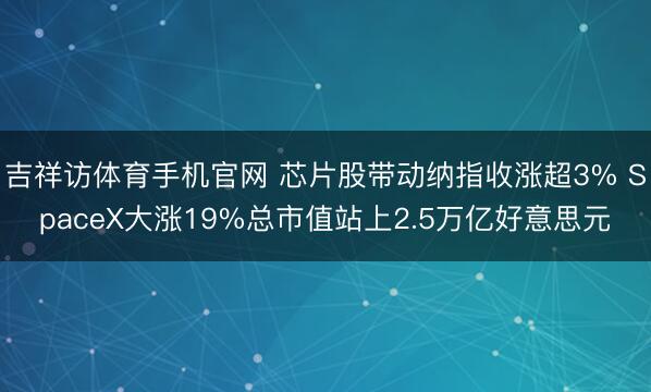 吉祥访体育手机官网 芯片股带动纳指收涨超3% SpaceX大涨19%总市值站上2.5万亿好意思元